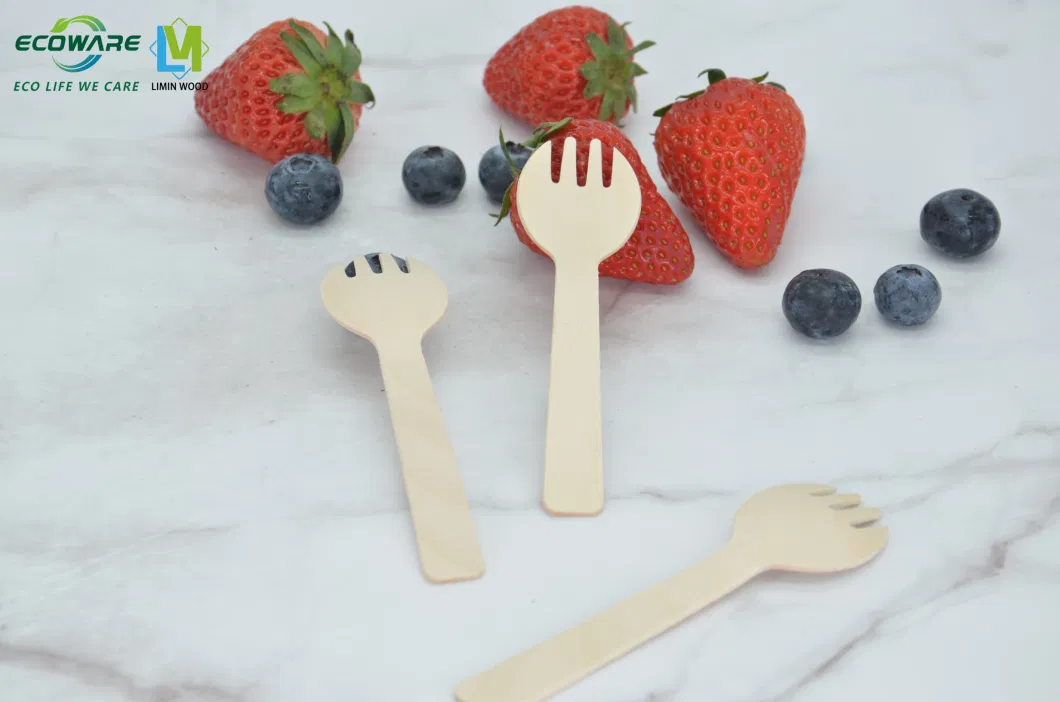 Biodegradable Birch Wooden Disposable Spoon Fork Spork